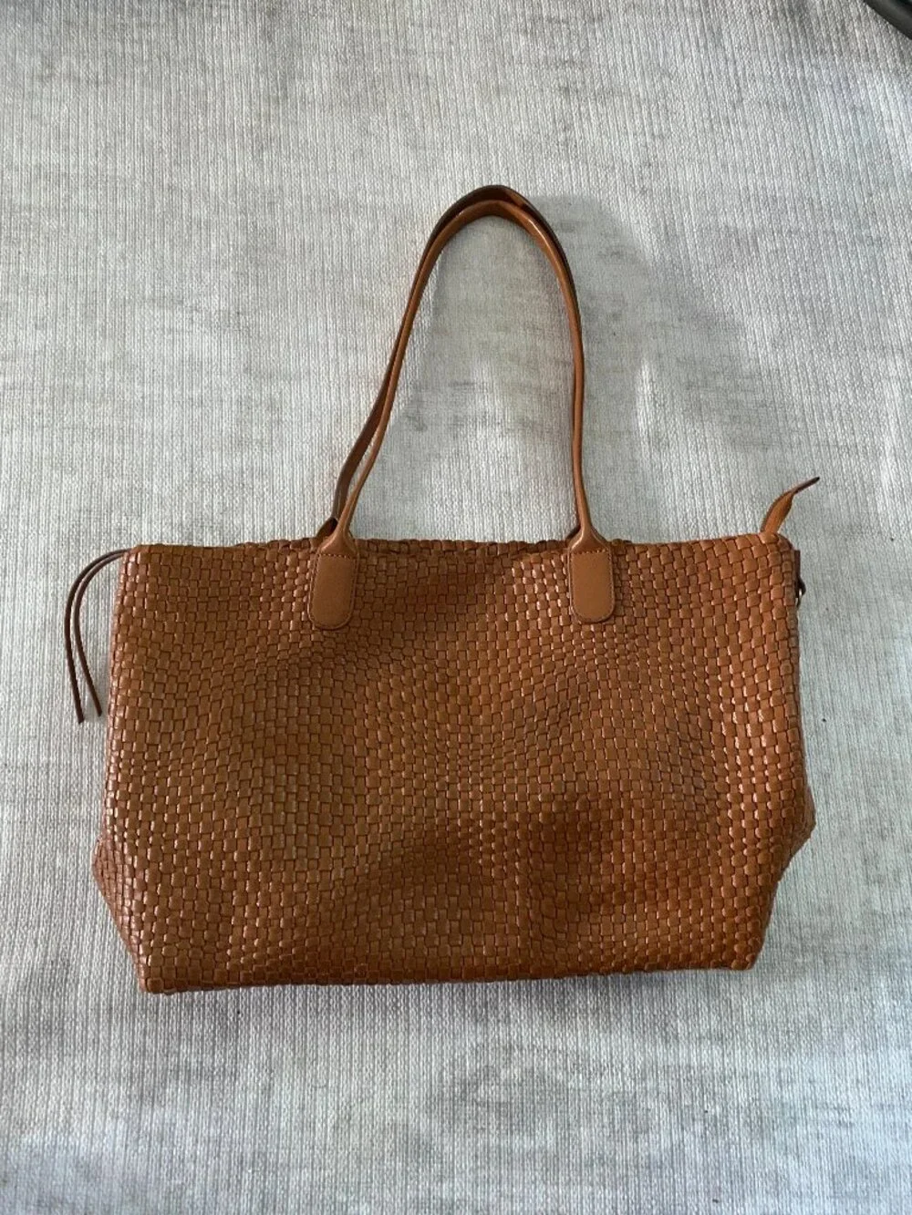 HOBO Bolder Wave Weave Leather Woven Tote Bag